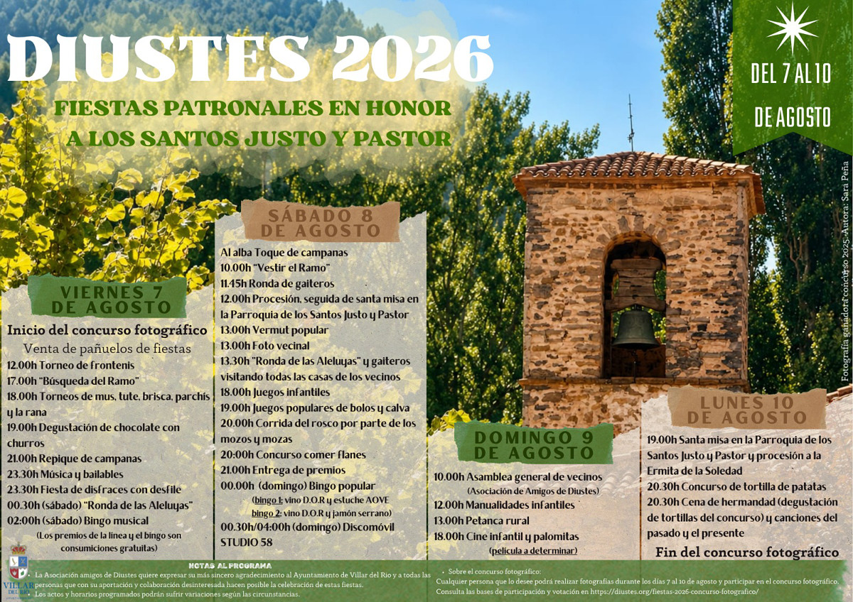 CARTEL DE FIESTAS DIUSTES 2026